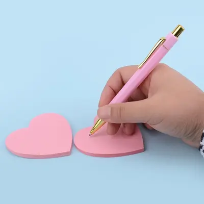 40 Sheets/count Heart Shaped Sticky Note, Portable Mini Durable Multipurpose Sticky Memo Pads, Sticky Note Pads for Home Offi...