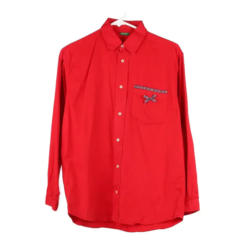 Benetton Shirt - Large Red Cotton