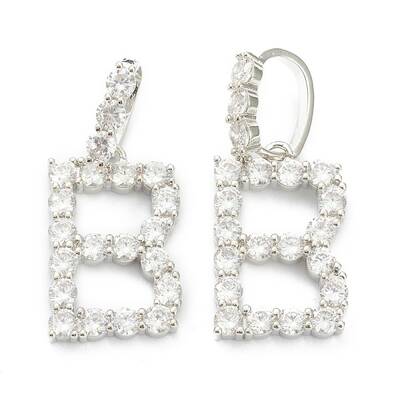 Brass Micro Pave Clear Cubic Zirconia Pendants