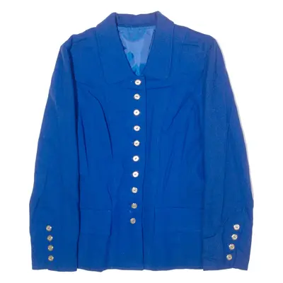 Womens Blazer Jacket Blue 80s S