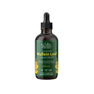 Mullein Drops for Lungs | Mullein Leaf Extract Supplement | Lung & Bronchial Cleanse for Smokers | Respiratory Health Support...