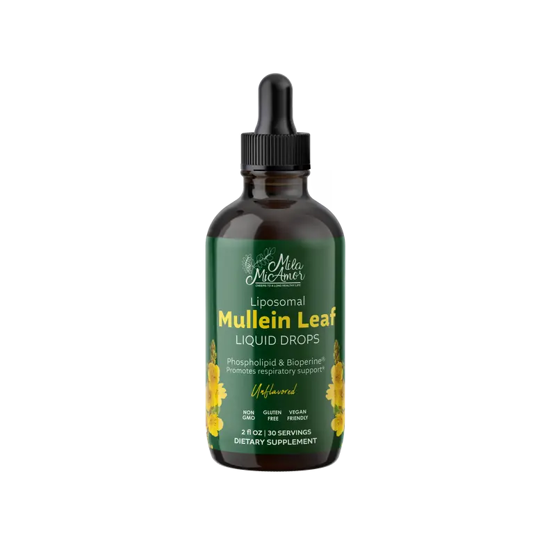 Mullein Drops for Lungs | Mullein Leaf Extract Supplement | Lung & Bronchial Cleanse for Smokers | Respiratory Health Support...