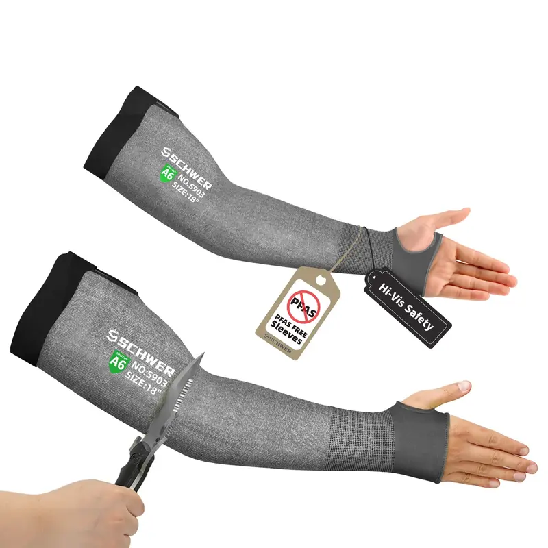 Schwer AIR-SKIN Arm Sleeves for Thin Skin and Bruising, ANSI A6 Cut Resistant Arm Protectors for High Risk Work, UPF50+ UV Pr...