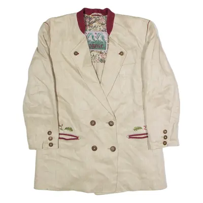 BOGNER Womens Blazer Jacket Beige Knit 90s XL