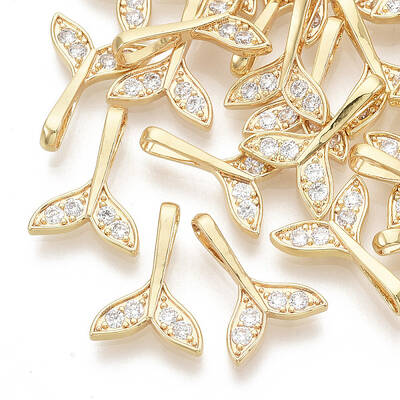 Brass Micro Pave Cubic Zirconia Pendants