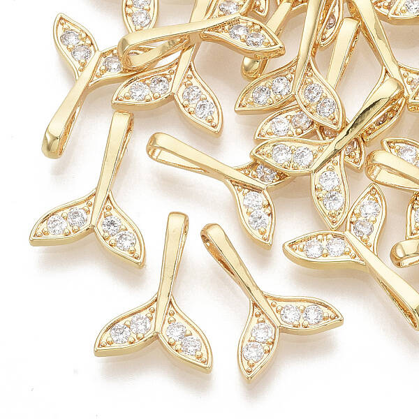 Brass Micro Pave Cubic Zirconia Pendants