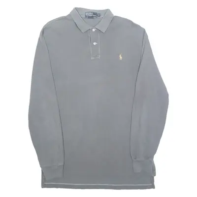 POLO RALPH LAUREN Mens Polo Shirt Grey Long Sleeve M
