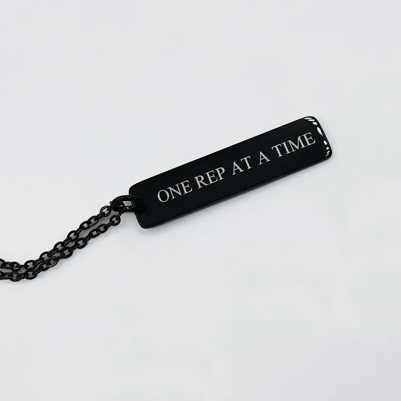 One Rep At A Time Necklace with Pendant Featuring \
