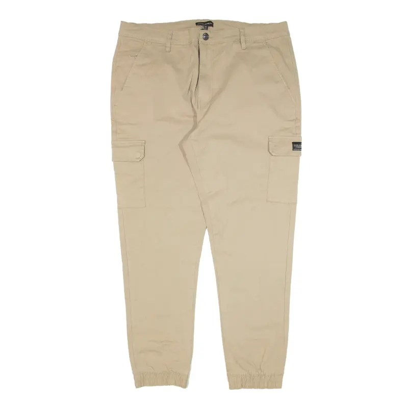 SILVER JEANS CO. Cargo Trousers Beige Slim Skinny Mens W36 L28