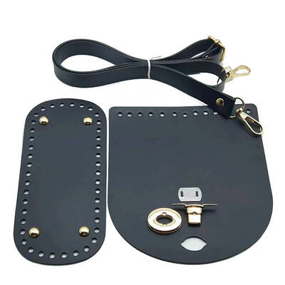 Handmade PU Leather Crochet Shoulder Bag Accessories Kits