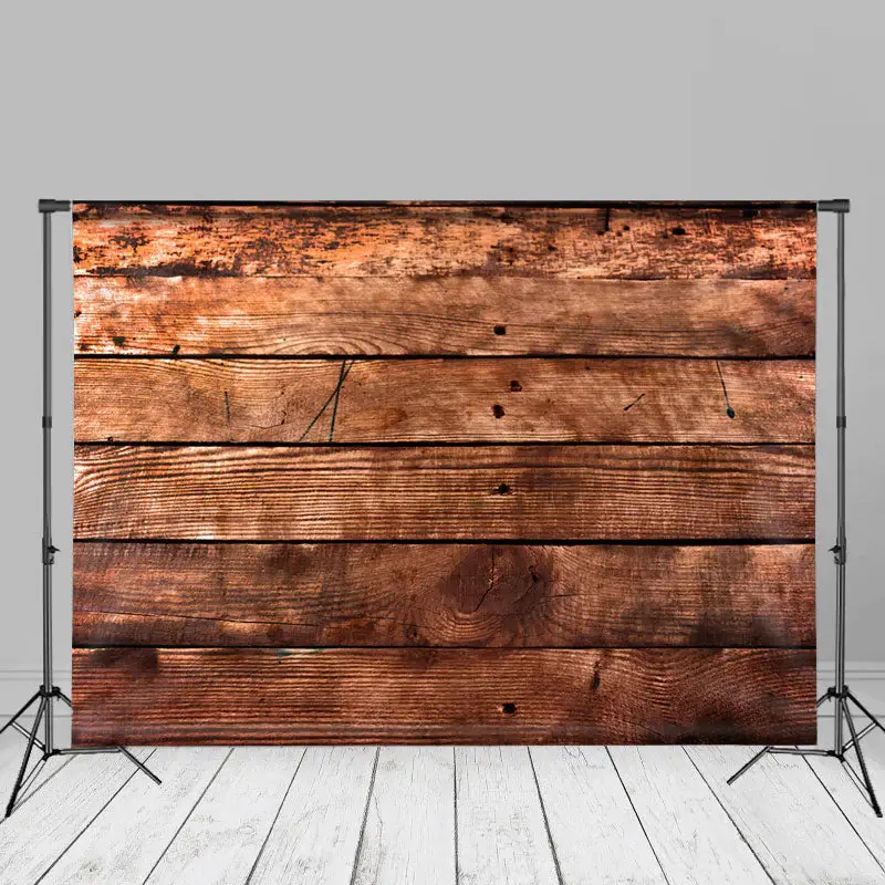 Country Brown Wooden Photography Studio Backdrop - Aperturee