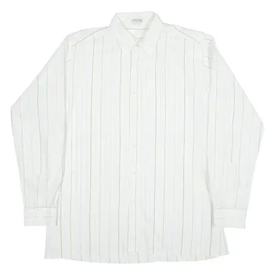 Mens Shirt White Striped Long Sleeve L