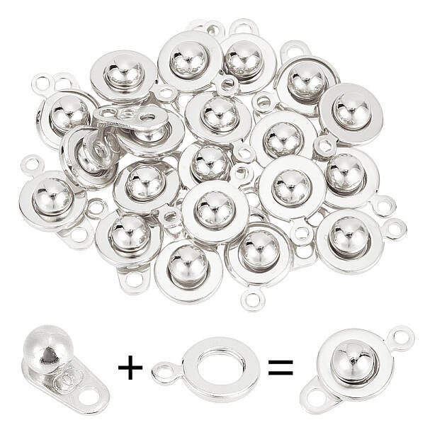 20Pcs 201 Stainless Steel Snap Clasps