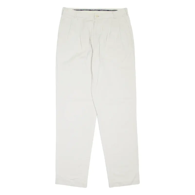 POLO RALPH LAUREN Pleated Chino Mens Trousers Grey Regular Tapered W34 L34