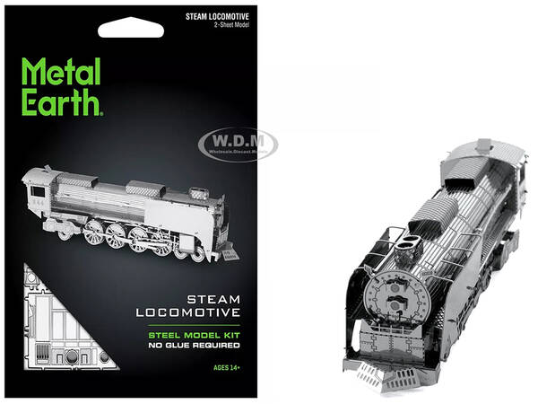 Model Kit Steam Locomotive 844 (Moderate Difficulty) Steel Model by Metal Earth