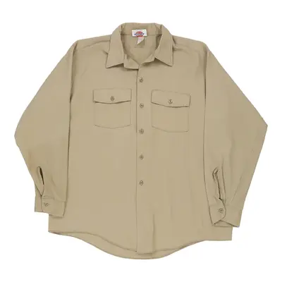 Dickies Shirt - Large Beige Polyester Blend