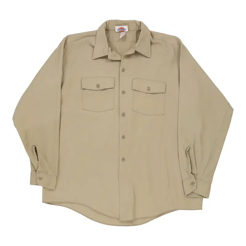 Dickies Shirt - Large Beige Polyester Blend
