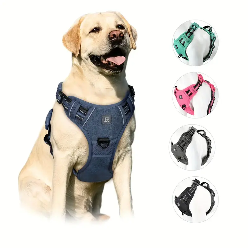 Adjustable Reflective Oxford Outdoor Vest, 1 Count Easy Control Handle for Walking, Pet Supplies for Medium, Large, Extra Lar...
