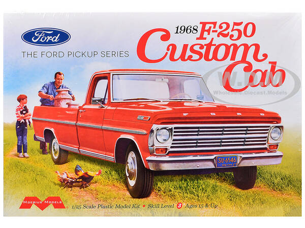 Skill 3 Model Kit 1972 Ford F-350 4x4 Tow Truck High Side Version 1/25 Scale Model by Moebius