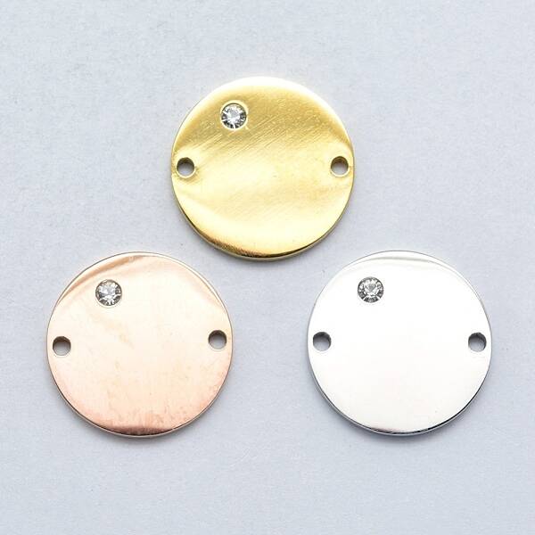 316 Surgical Stainless Steel Micro Pave Cubic Zirconia Links connectors