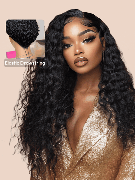UNice Bye-Bye Knots Wig 7x5 Pre Cut Lace Bouncy Water Wave Flexible Cap Size Drawstring Wig