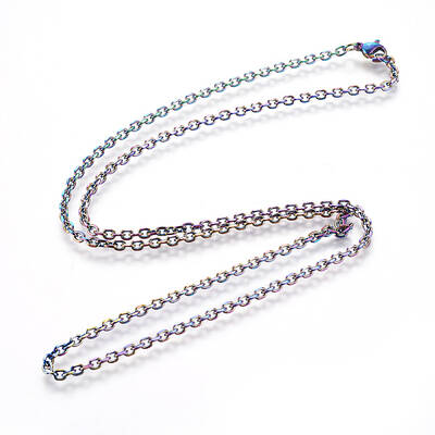 Ion Plating(IP) 304 Stainless Steel Cable Chain Necklaces