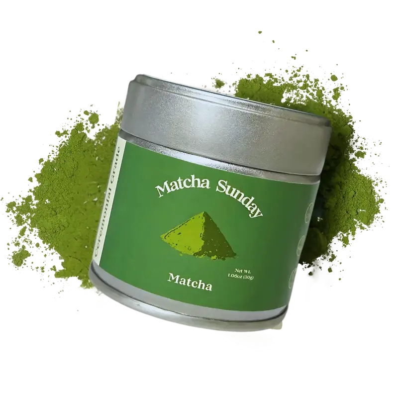 Matcha Sunday Ceremonial Grade Matcha Powder (30g/1.06oz) - Traditional Green Tea, Smooth, Vibrant, Savory, Stone Grind