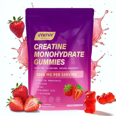 Vyhthy CurveBoost Creatine & Collagen Gummies – Enriched with Hyaluronic Acid, Biotin, Zinc & Folic Acid – Support Muscle...