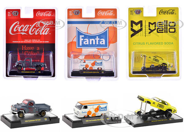 Sodas Set of 3 pieces Release 44 Limited Edition to 8250 pieces Worldwide 1/64 Diecast Model Cars by M2 Machines