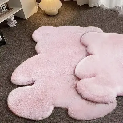 Cute Bear Shaped Carpet, 1 Count Cozy Corner Soft Plush Rugs for Living Room, Decorative Fluffy Mat for Living Room & Bedroom...