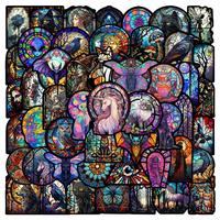 Gothic Style Colorful Sticker, Art Glass Graffiti Sticker, Car Body & Window Decal, Decorative DIY Sticker for Bicycle, Car, ...