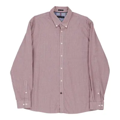 Slim Fit Tommy Hilfiger Checked Shirt - XL Red Cotton
