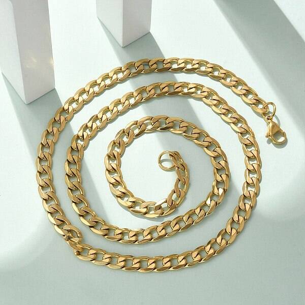 304 Stainless Steel Cuban Link Chain Necklaces