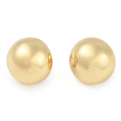 Rack Plating Half Round Brass Stud Earrings for Women
