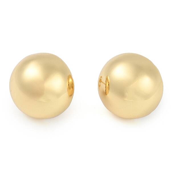 Rack Plating Half Round Brass Stud Earrings for Women