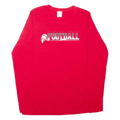 PORT AND COMPANY Kent City Eagles Football USA T-Shirt Red Long Sleeve Mens M