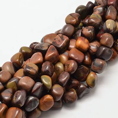 Natural Chinese Writing Stone Nuggets Beads Strands