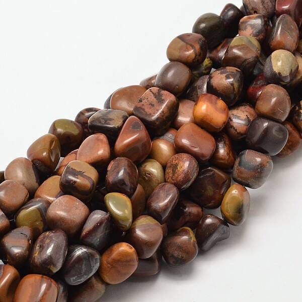 Natural Chinese Writing Stone Nuggets Beads Strands