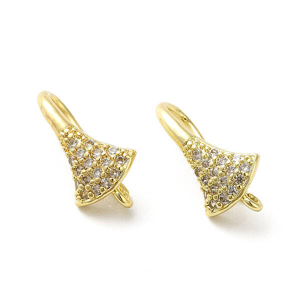 Brass Micro Pave Clear Cubic Zirconia Earring Hooks