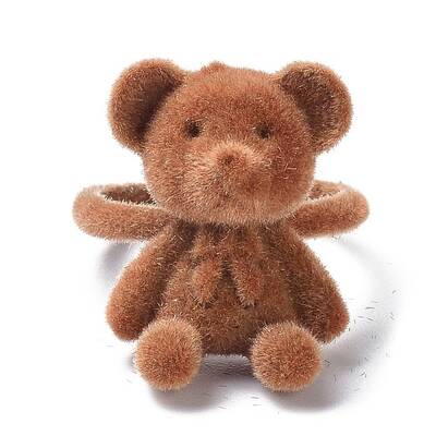 Bear Flocky Adjustable Ring for Teen Girl Women