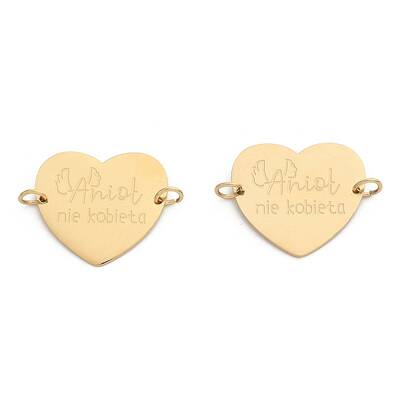 304 Stainless Steel Heart Connector Charms