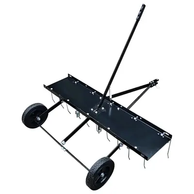Garvee 48 Inch Pull Behind Dethatcher with 20 Spring Steel Tines, Heavy-Duty Durable Frame, Adjustable Height, Q235 Material,...