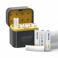 IMUTO 3600mWh High Capacity 1.5V Output Rechargeable And Durable Lithium-ion 8/4 x AA Battery Set With Fast Charger, Recharge...