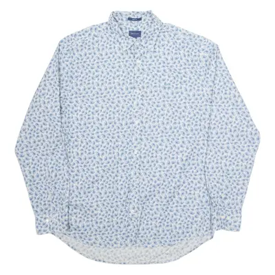 GANT Mens Shirt Blue Paisley Long Sleeve XL