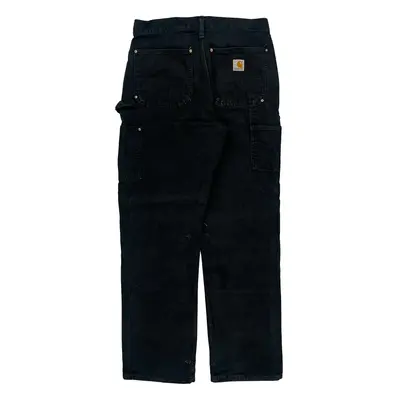 Workwear Carhartt Double Knee Carpenter Trousers - 30W 31L Black Cotton | Size: 30″ waist