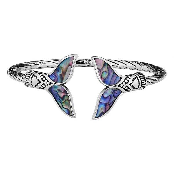 Mermaid Tail Alloy Enamel Cuff Bangle