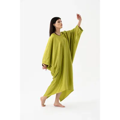 Sparkly Chartreuse Green Modern Kaftan