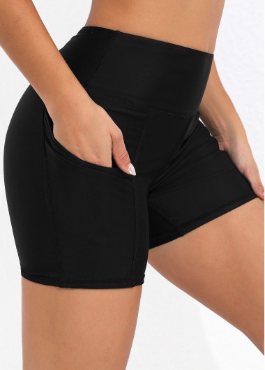 Modlily Pocket Detail High Waisted Swim Shorts - XL