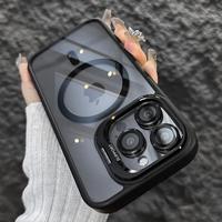Shockproof Clear Case For iPhone 16 Pro Max 15 14 Plus 13 Pro 12 11 Compatible with MagSafe,Built-in Camera Ring Stand,Magnet...