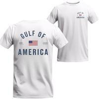 Gulf of America T-Shirt, 4th Of July Shirt, Patriotic Minimalist USA Flag Graphic Tee, Unisex Relaxed Fit Short Sleeve, Casua...